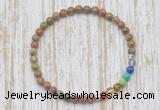 CGB7019 7 chakra 4mm unakite beaded meditation yoga bracelets