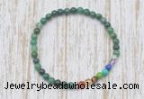 CGB7044 7 chakra 4mm African jade beaded meditation yoga bracelets