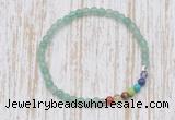 CGB7048 7 chakra 4mm green aventurine beaded meditation yoga bracelets