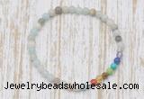 CGB7051 7 chakra 4mm amazonite beaded meditation yoga bracelets