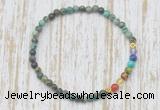 CGB7055 7 chakra 4mm African turquoise beaded meditation yoga bracelets