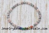 CGB7069 7 chakra 4mm pink zebra jasper beaded meditation yoga bracelets