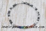 CGB7076 7 chakra 4mm black & white jasper beaded meditation yoga bracelets