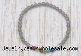 CGB7104 7 chakra 4mm grey moonstone beaded meditation yoga bracelets