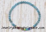 CGB7109 7 chakra 4mm apatite beaded meditation yoga bracelets