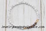 CGB7127 4mm white howlite & yellow tiger eye beaded meditation yoga bracelets