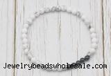 CGB7128 4mm white howlite & black onyx beaded meditation yoga bracelets