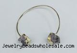 CGB720 13*18mm oval druzy amethyst gemstone bangles wholesale