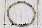 CGB7201 4mm tiny golden & blue tiger eye beaded meditation yoga bracelets