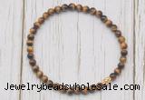 CGB7203 4mm tiny grade AA yellow tiger eye beaded meditation yoga bracelets