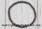 CGB7204 4mm tiny red tiger eye beaded meditation yoga bracelets