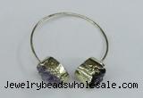 CGB721 15*20mm oval druzy amethyst gemstone bangles wholesale