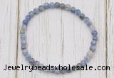 CGB7211 4mm tiny blue spot stone beaded meditation yoga bracelets