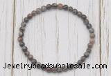 CGB7217 4mm tiny grey opal beaded meditation yoga bracelets