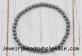 CGB7220 4mm tiny hematite beaded meditation yoga bracelets