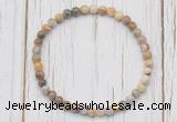 CGB7226 4mm tiny yellow crazy lace agate beaded meditation yoga bracelets