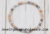 CGB7227 4mm tiny bamboo leaf agate beaded meditation yoga bracelets