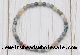 CGB7228 4mm tiny Indian agate beaded meditation yoga bracelets