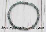 CGB7229 4mm tiny moss agate beaded meditation yoga bracelets