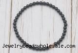 CGB7233 4mm tiny black onyx beaded meditation yoga bracelets