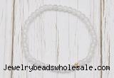 CGB7238 4mm tiny white jade beaded meditation yoga bracelets