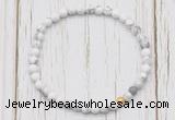 CGB7253 4mm tiny white howlite beaded meditation yoga bracelets