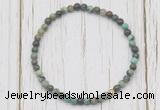 CGB7255 4mm tiny African turquoise beaded meditation yoga bracelets