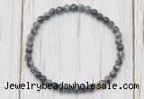 CGB7260 4mm tiny snowflake obsidian beaded meditation yoga bracelets