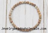 CGB7271 4mm tiny picture jasper beaded meditation yoga bracelets