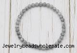 CGB7272 4mm tiny grey picture jasper beaded meditation yoga bracelets