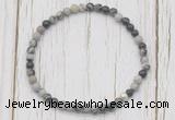 CGB7275 4mm tiny black water jasper beaded meditation yoga bracelets