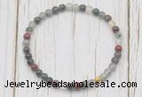 CGB7277 4mm tiny blood jasper beaded meditation yoga bracelets