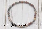 CGB7280 4mm tiny polychrome jasper beaded meditation yoga bracelets