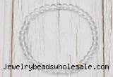 CGB7286 4mm tiny white crystal beaded meditation yoga bracelets