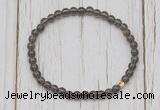 CGB7290 4mm tiny smoky quartz beaded meditation yoga bracelets