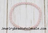 CGB7293 4mm tiny pink morganite beaded meditation yoga bracelets