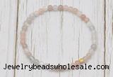 CGB7303 4mm tiny rainbow moonstone beaded meditation yoga bracelets