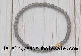 CGB7304 4mm tiny grey moonstone beaded meditation yoga bracelets