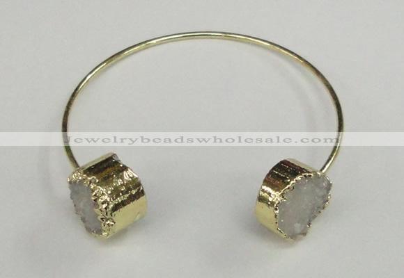 CGB731 15mm coin druzy agate gemstone bangles wholesale