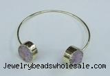 CGB732 15mm coin druzy agate gemstone bangles wholesale