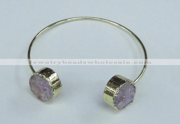 CGB732 15mm coin druzy agate gemstone bangles wholesale