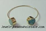 CGB733 15mm coin druzy agate gemstone bangles wholesale