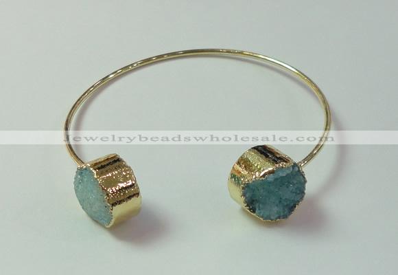 CGB733 15mm coin druzy agate gemstone bangles wholesale