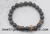 CGB7360 8mm coffee jasper bracelet with skull for men or women