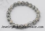 CGB7368 8mm dalmatian jasper bracelet with buddha for men or women