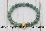 CGB7381 8mm African jade bracelet with tiger head for men or women