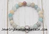 CGB7393 8mm amazonite bracelet with tiger head for men or women