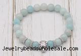 CGB7394 8mm amazonite bracelet with tiger head for men or women