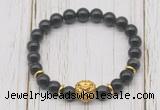 CGB7404 8mm golden obsidian bracelet with lion head for men or women