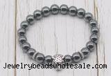 CGB7407 8mm hematite bracelet with tiger head for men or women